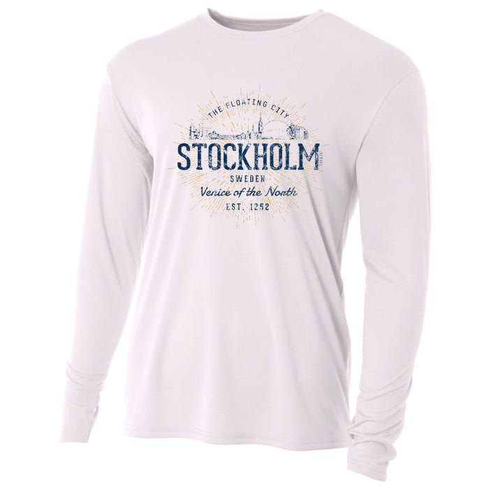 Sweden Retro Style Vintage Stockholm Cooling Performance Long Sleeve Crew