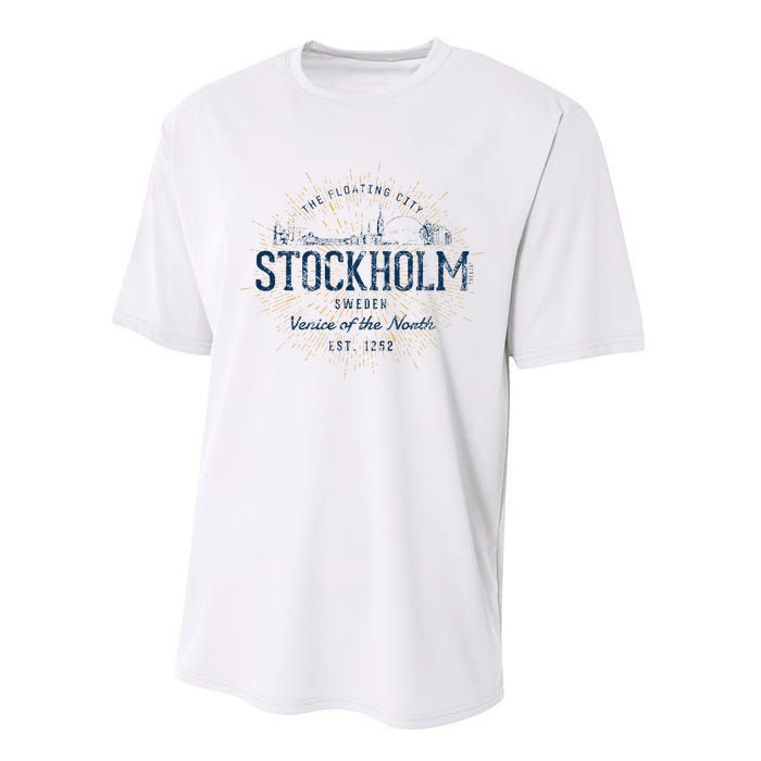 Sweden Retro Style Vintage Stockholm Performance Sprint T-Shirt