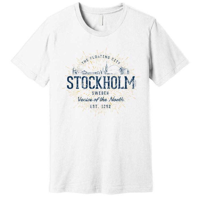 Sweden Retro Style Vintage Stockholm Premium T-Shirt