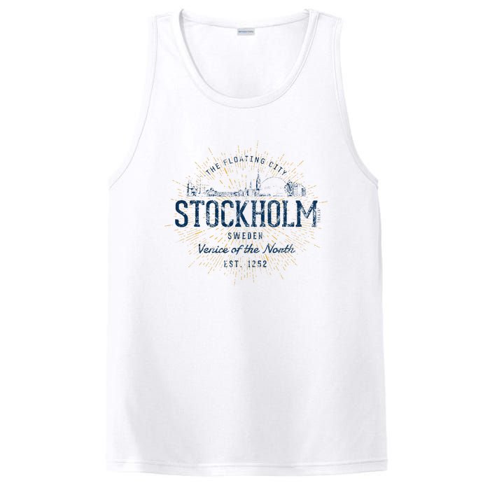 Sweden Retro Style Vintage Stockholm PosiCharge Competitor Tank