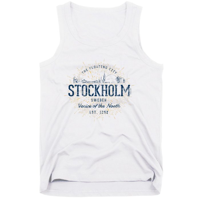 Sweden Retro Style Vintage Stockholm Tank Top