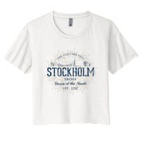 Sweden Retro Style Vintage Stockholm Women's Crop Top Tee