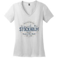 Sweden Retro Style Vintage Stockholm Women's V-Neck T-Shirt