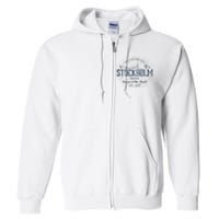 Sweden Retro Style Vintage Stockholm Full Zip Hoodie