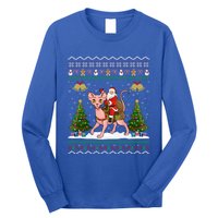 Santa Riding Sphynx Cat Christmas Ugly Sphynx Cat Xmas Gift Long Sleeve Shirt