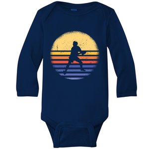 Sport Retro Sunset Ultimate Frisbee Meaningful Gift Baby Long Sleeve Bodysuit