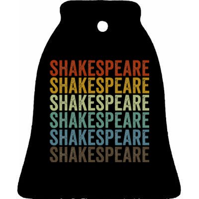 Shakespeare Retro Ceramic Bell Ornament