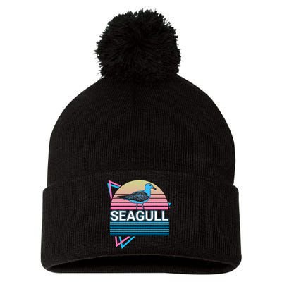 Seagull Retro Pom Pom 12in Knit Beanie