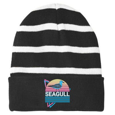 Seagull Retro Striped Beanie with Solid Band