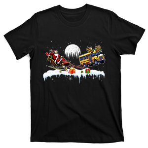 Santa Reindeer School Bus Christmas Driver Team Lover T-Shirt