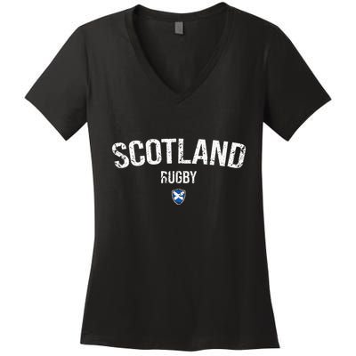 Scotland Rugby Six Nations Rugby Scotland Supporter Rugby Women's V-Neck T-Shirt