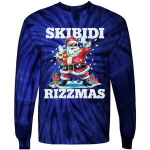 Skibid.I Rizzmaschristmas Santa Rizz Tie-Dye Long Sleeve Shirt