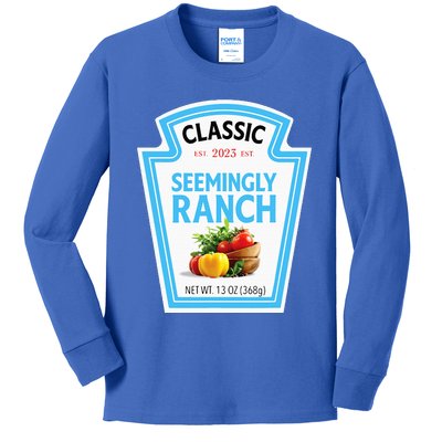 Seemingly Ranch Sauce Dressing Halloween Costume Matching Kids Long Sleeve Shirt