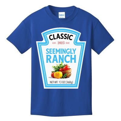 Seemingly Ranch Sauce Dressing Halloween Costume Matching Kids T-Shirt