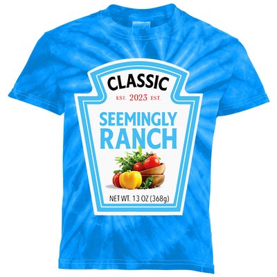 Seemingly Ranch Sauce Dressing Halloween Costume Matching Kids Tie-Dye T-Shirt