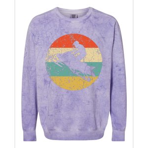 Snowmobile Retro Style Snowmobiling Colorblast Crewneck Sweatshirt