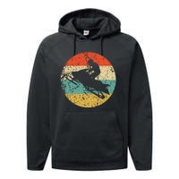 Snowmobile Retro Style Snowmobiling Performance Fleece Hoodie