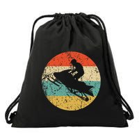 Snowmobile Retro Style Snowmobiling Drawstring Bag