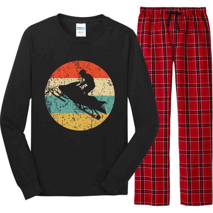 Snowmobile Retro Style Snowmobiling Long Sleeve Pajama Set