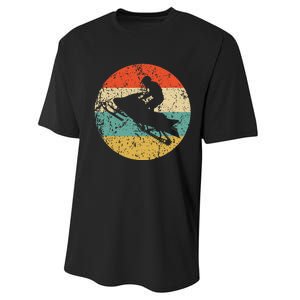 Snowmobile Retro Style Snowmobiling Performance Sprint T-Shirt