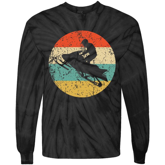 Snowmobile Retro Style Snowmobiling Tie-Dye Long Sleeve Shirt