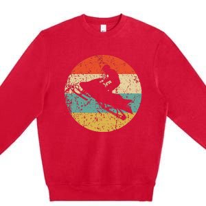 Snowmobile Retro Style Snowmobiling Premium Crewneck Sweatshirt