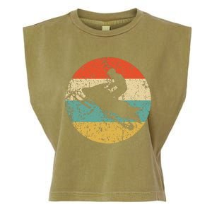 Snowmobile Retro Style Snowmobiling Garment-Dyed Women's Muscle Tee