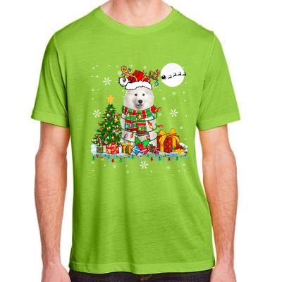 Santa Reindeer Samoyed Christmas Tree Lights Dog Lover Owner Cool Gift Adult ChromaSoft Performance T-Shirt