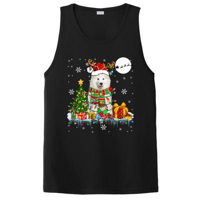 Santa Reindeer Samoyed Christmas Tree Lights Dog Lover Owner Cool Gift PosiCharge Competitor Tank