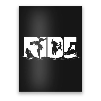 Snowmobile Ride Snowmobiling Winter Sport Gift Poster