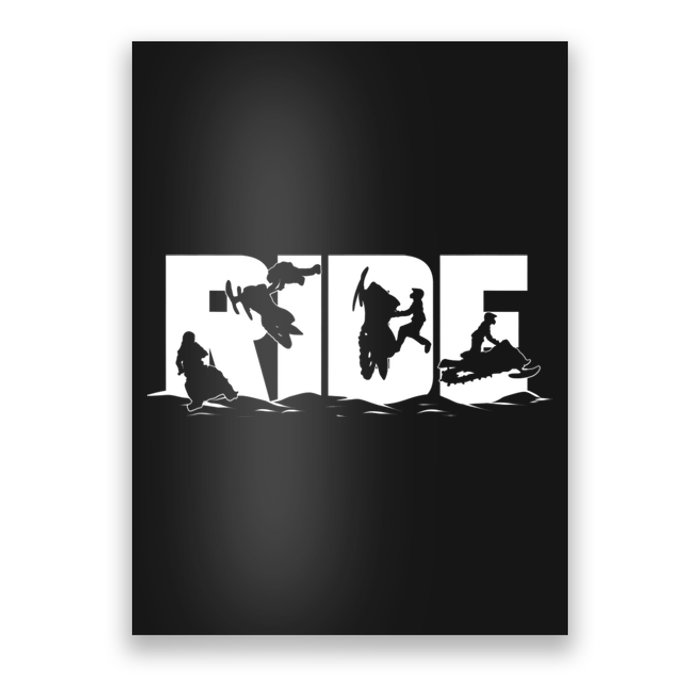 Snowmobile Ride Snowmobiling Winter Sport Gift Poster