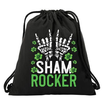 Sham Rocker St Patricks Day Outfit For Rock Fans Drawstring Bag