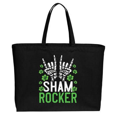 Sham Rocker St Patricks Day Outfit For Rock Fans Cotton Canvas Jumbo Tote