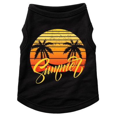Summer Retro Sunset Tropical Doggie Tank