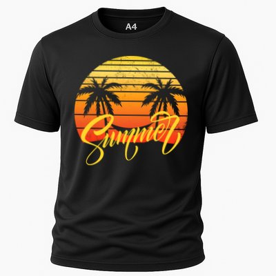 Summer Retro Sunset Tropical Performance Shirt
