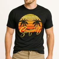 Summer Retro Sunset Tropical Cooling Performance Crew T-Shirt