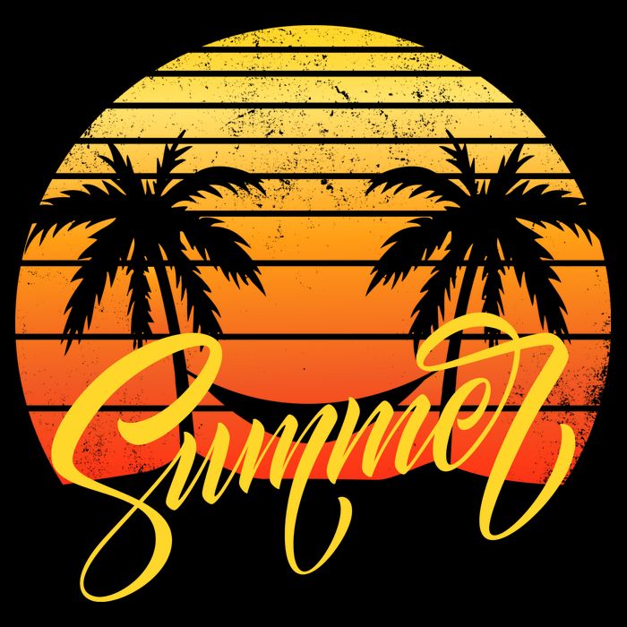 Summer Retro Sunset Tropical Cooling Performance Crew T-Shirt