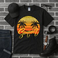 Summer Retro Sunset Tropical Tall T-Shirt