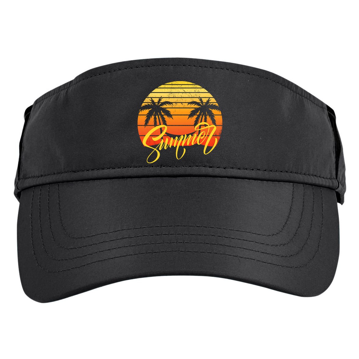 Summer Retro Sunset Tropical Adult Drive Performance Visor