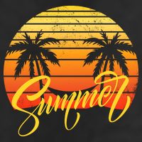 Summer Retro Sunset Tropical Adult Drive Performance Visor