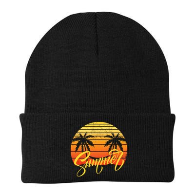 Summer Retro Sunset Tropical Beanie