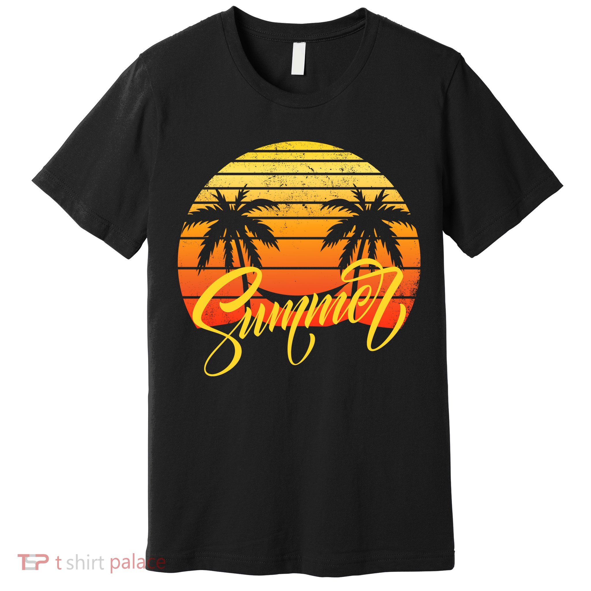 Summer Retro Sunset Tropical Premium T-Shirt
