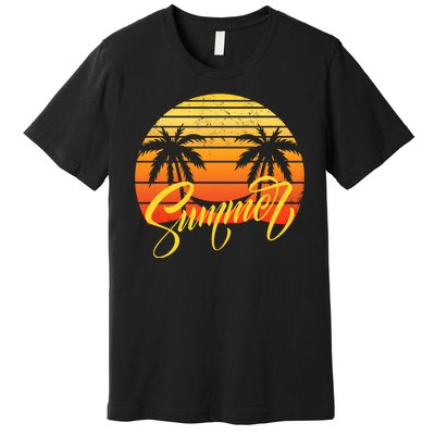 Summer Retro Sunset Tropical Premium T-Shirt