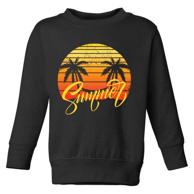 Summer Retro Sunset Tropical Toddler Sweatshirt