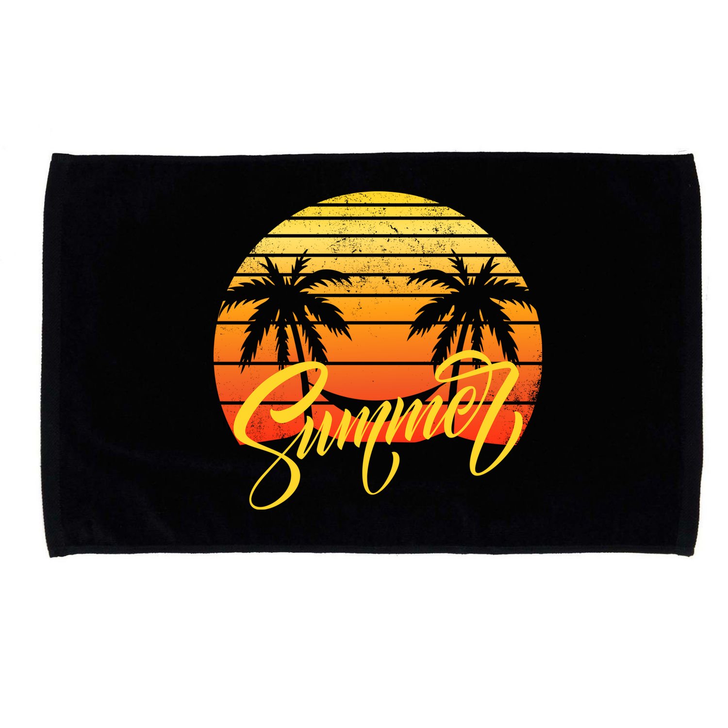 Summer Retro Sunset Tropical Microfiber Hand Towel
