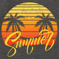 Summer Retro Sunset Tropical Vector Backpack