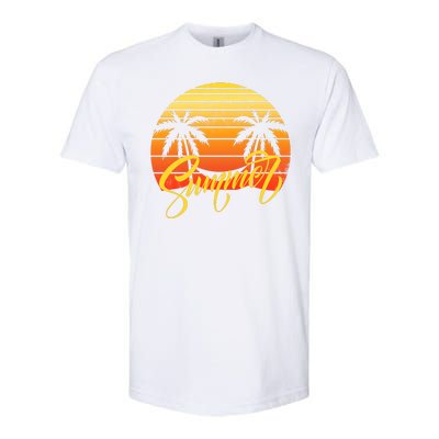 Summer Retro Sunset Tropical Softstyle® CVC T-Shirt