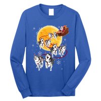 Santa Ride Sleigh Siberian Husky Christmas Dog Lover Gift Cool Gift Long Sleeve Shirt