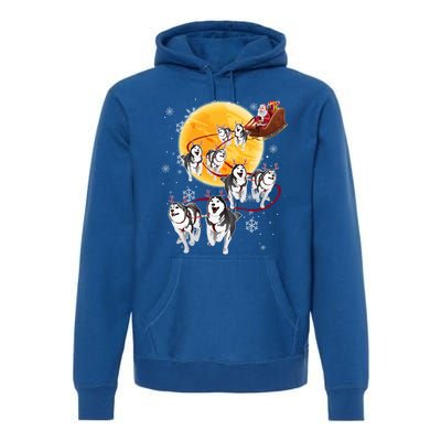 Santa Ride Sleigh Siberian Husky Christmas Dog Lover Gift Cool Gift Premium Hoodie