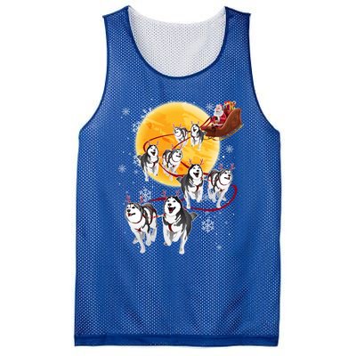 Santa Ride Sleigh Siberian Husky Christmas Dog Lover Gift Cool Gift Mesh Reversible Basketball Jersey Tank